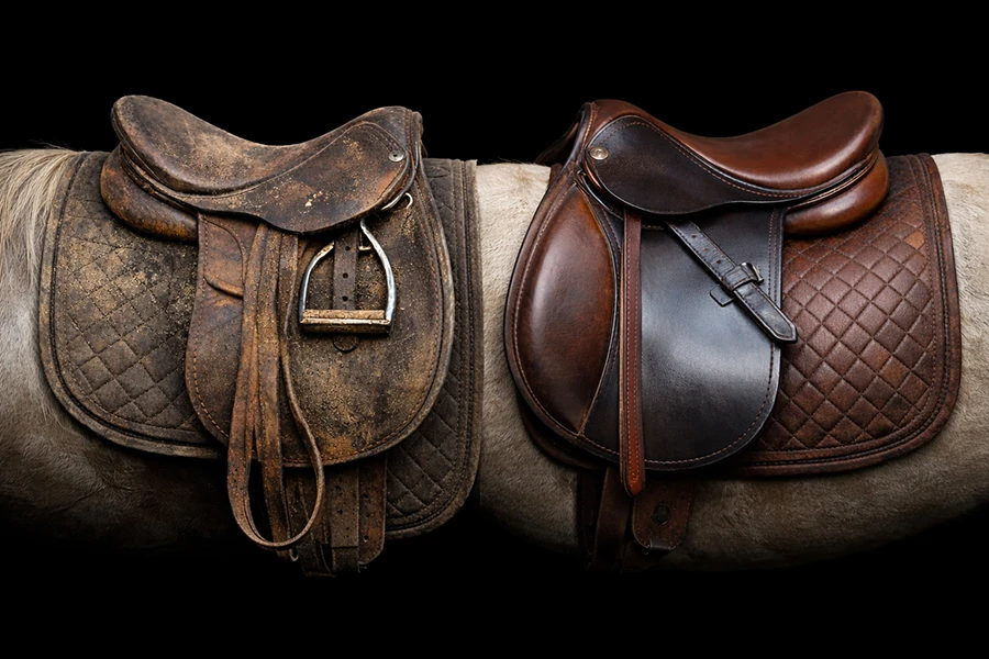 Cleaning a leather saddle