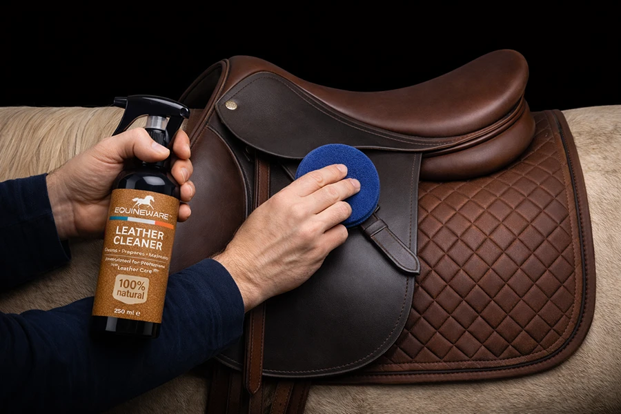 Cleaning saddle leather