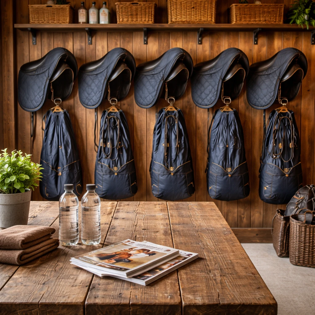 Proper tack room storage for saddles and bridles
